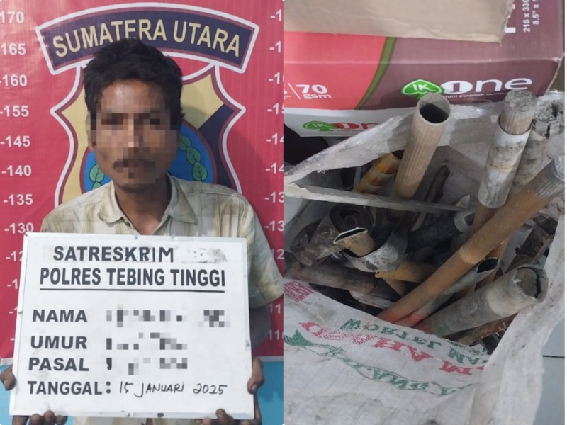 Pelaku pencurian di gudang botot di Jalan Simalungun Kota Tebingtinggi.