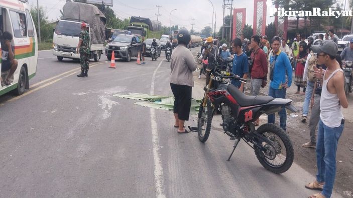 Lokasi lakalantas yang menewaskan Pratu Arfan Kurniadi Sitepu.