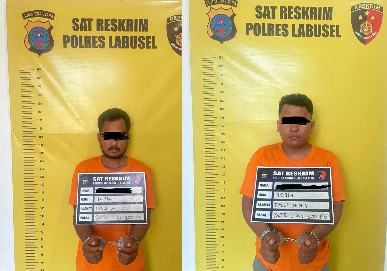 Kedua tersangka penjudi online.