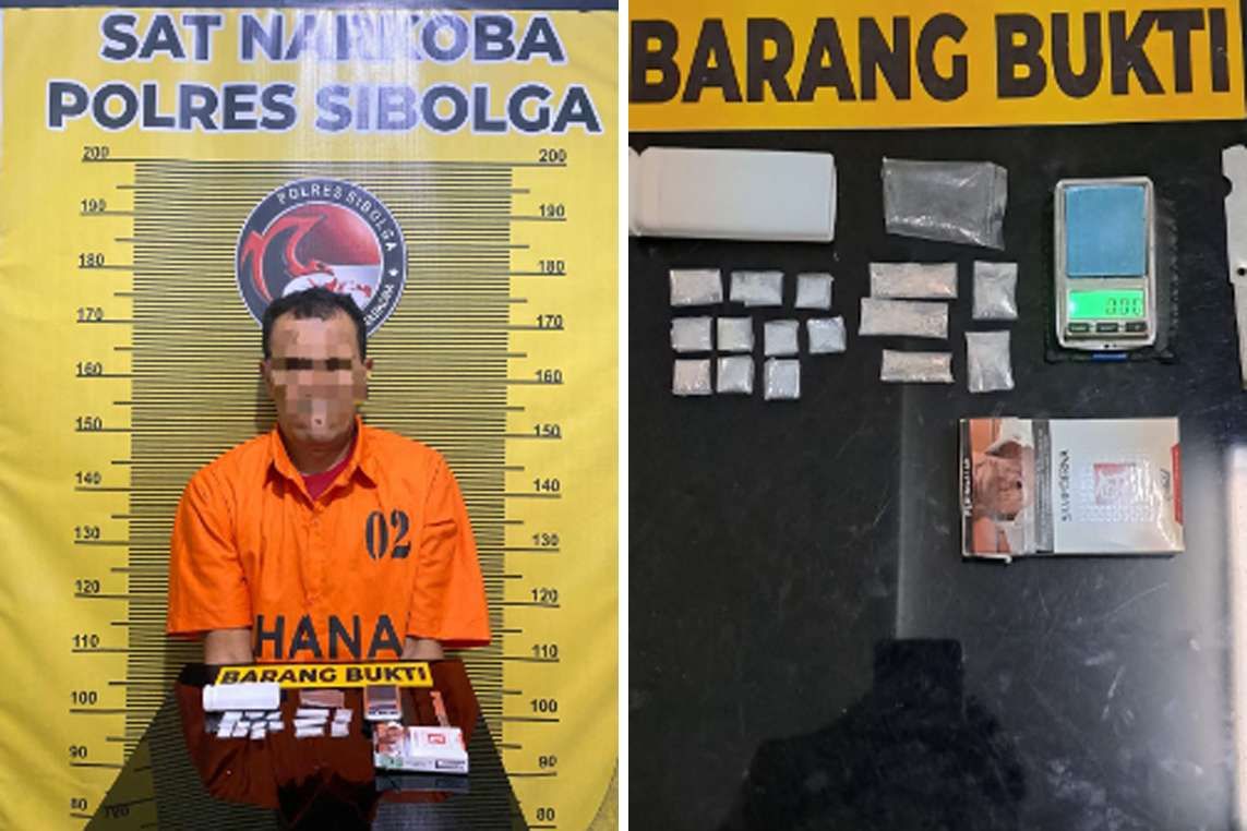 Tersangka dan barang bukti.