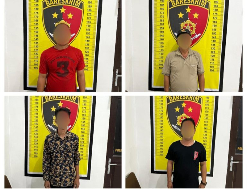 Oknum Kades bersama 3 orang warga Kecamatan Batang Onang, Kabupaten Paluta ditangkap main judi tembak ikan.