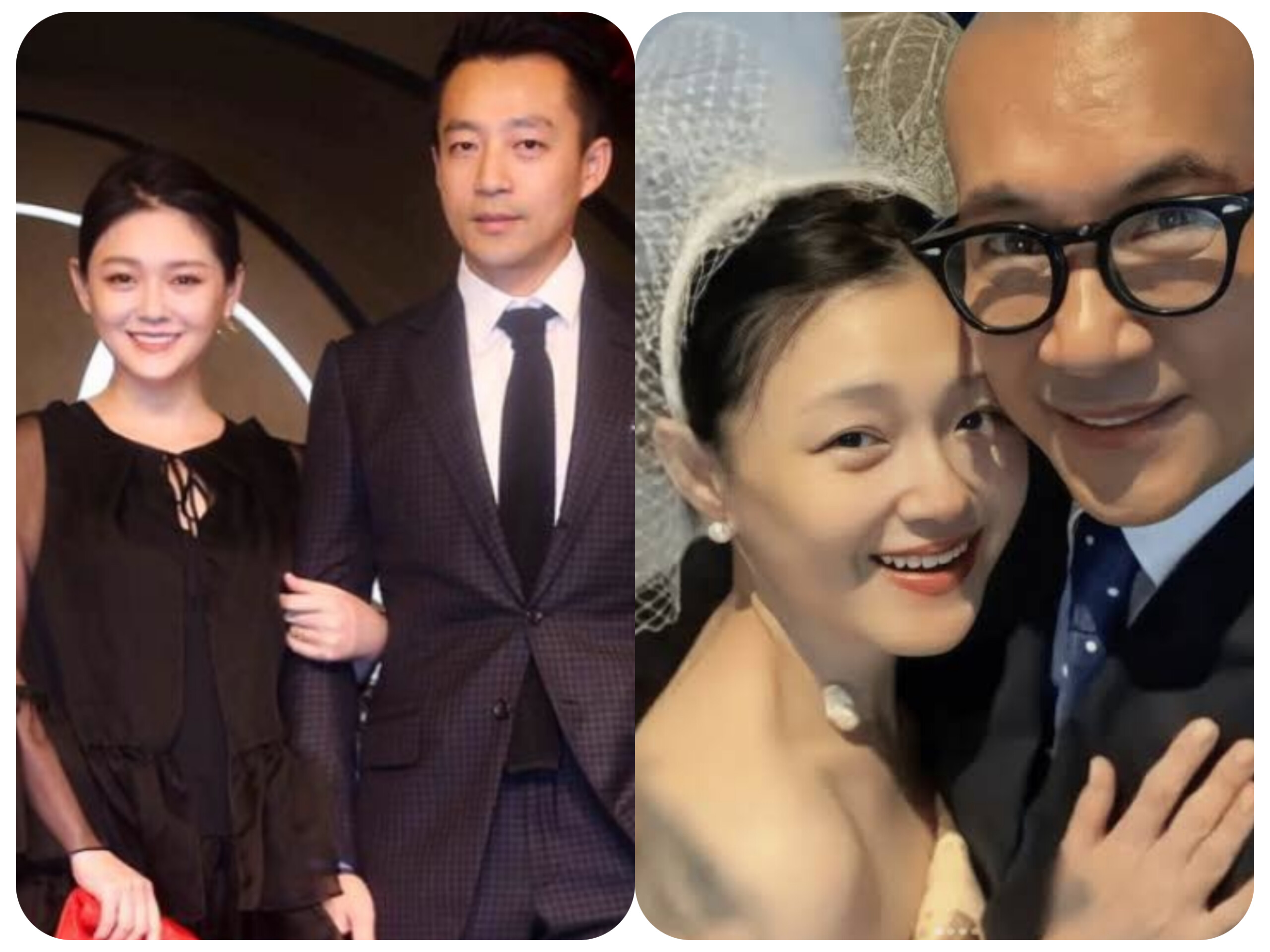 Barbie Hsu bersama suami pertama (kiri) dan suami kedua (kanan).