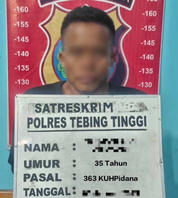 H alias Acam, pelaku curat yang ditangkap Satreskrim Polres Tebingtinggi.