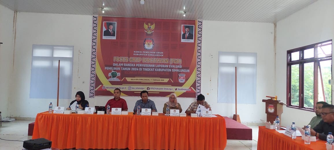 FGD Evaluasi Pelaksanaan Pilkada Serentak 2024 di KPU Kabupaten Simalungun.