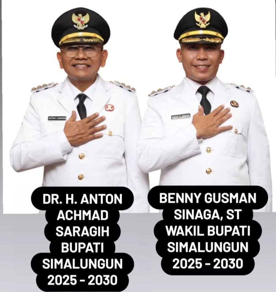 Pasangan Anton Achmad Saragih-Benny Gusman Sinaga menjadi Bupati-Wakil Bupati Simalungun.