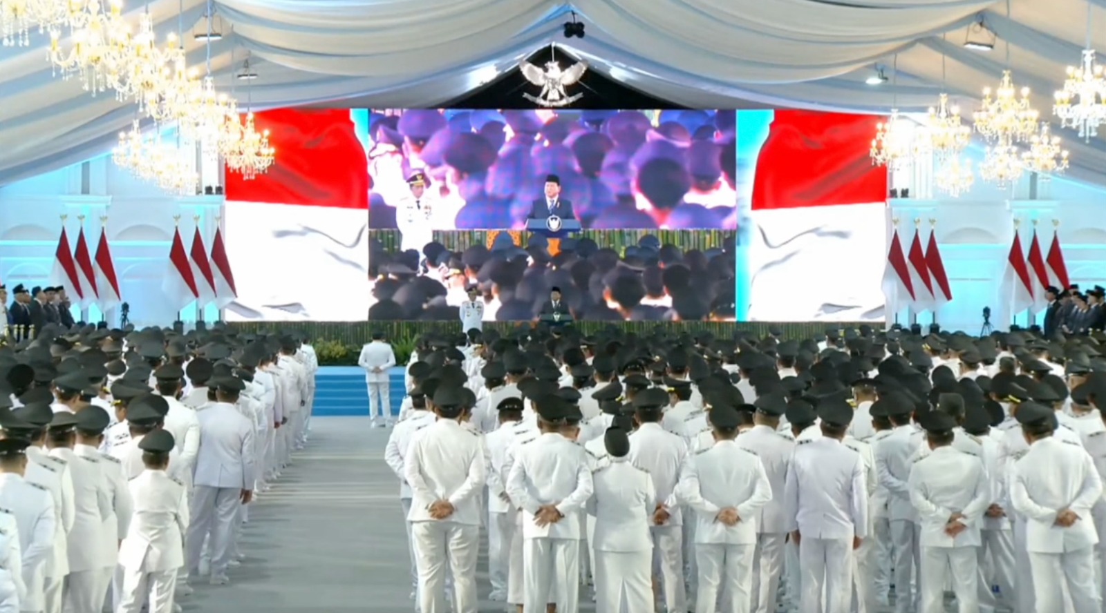 Sebanyak 961 kepala daerah dilantik secara serentak oleh Presiden RI  Prabowo Subianto di Istana Merdeka, Jakarta, Kamis (20/2/2025).