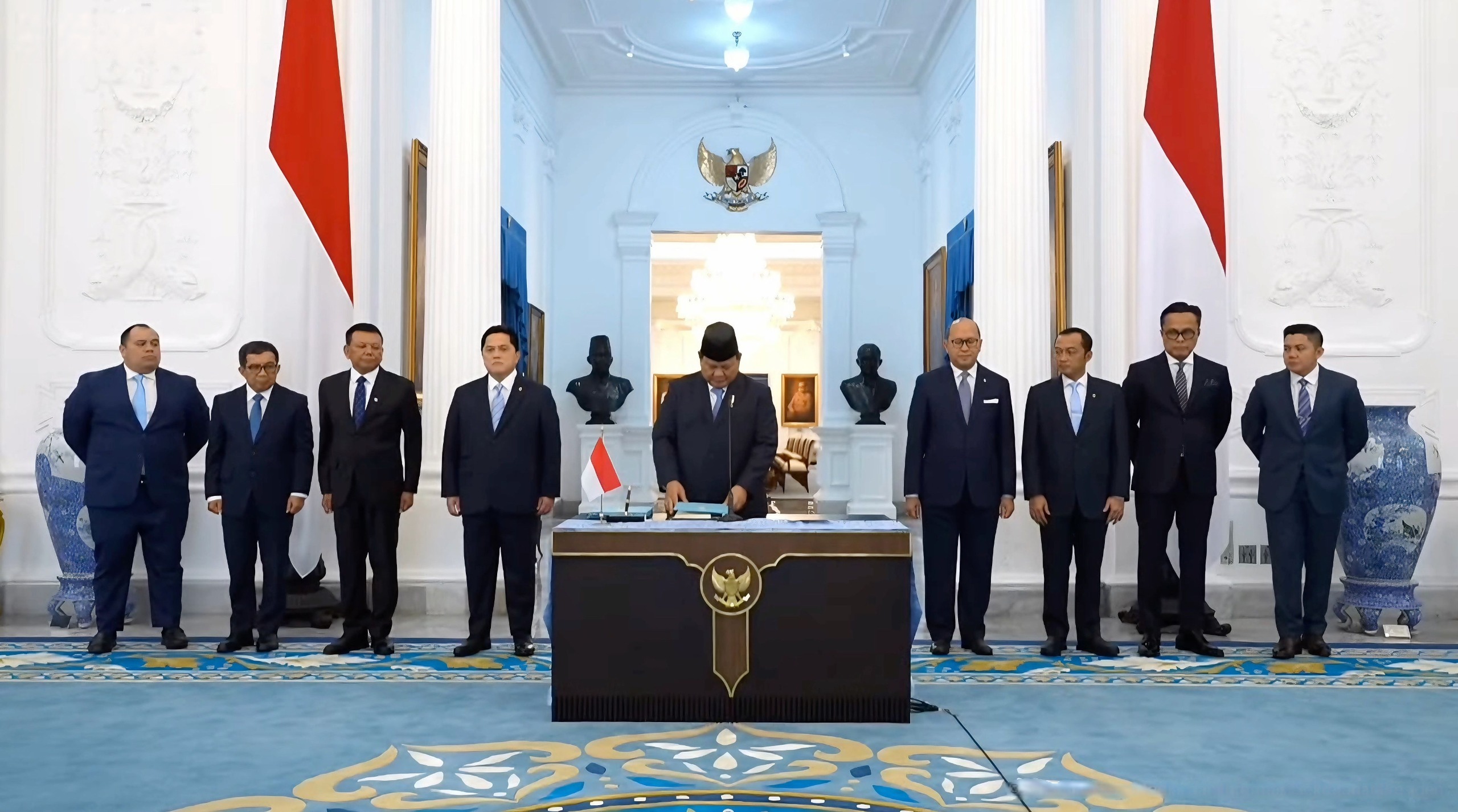 Presiden Prabowo Subianto dalam peluncuran Danantara di Istana Merdeka, Jakarta, Senin (24/2).