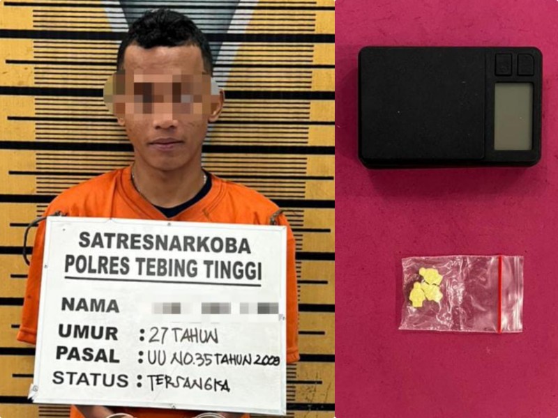 Umar, residivis kasus narkoba yang kembali ditangkap Sat Resnarkoba Polres Tebingtinggi.