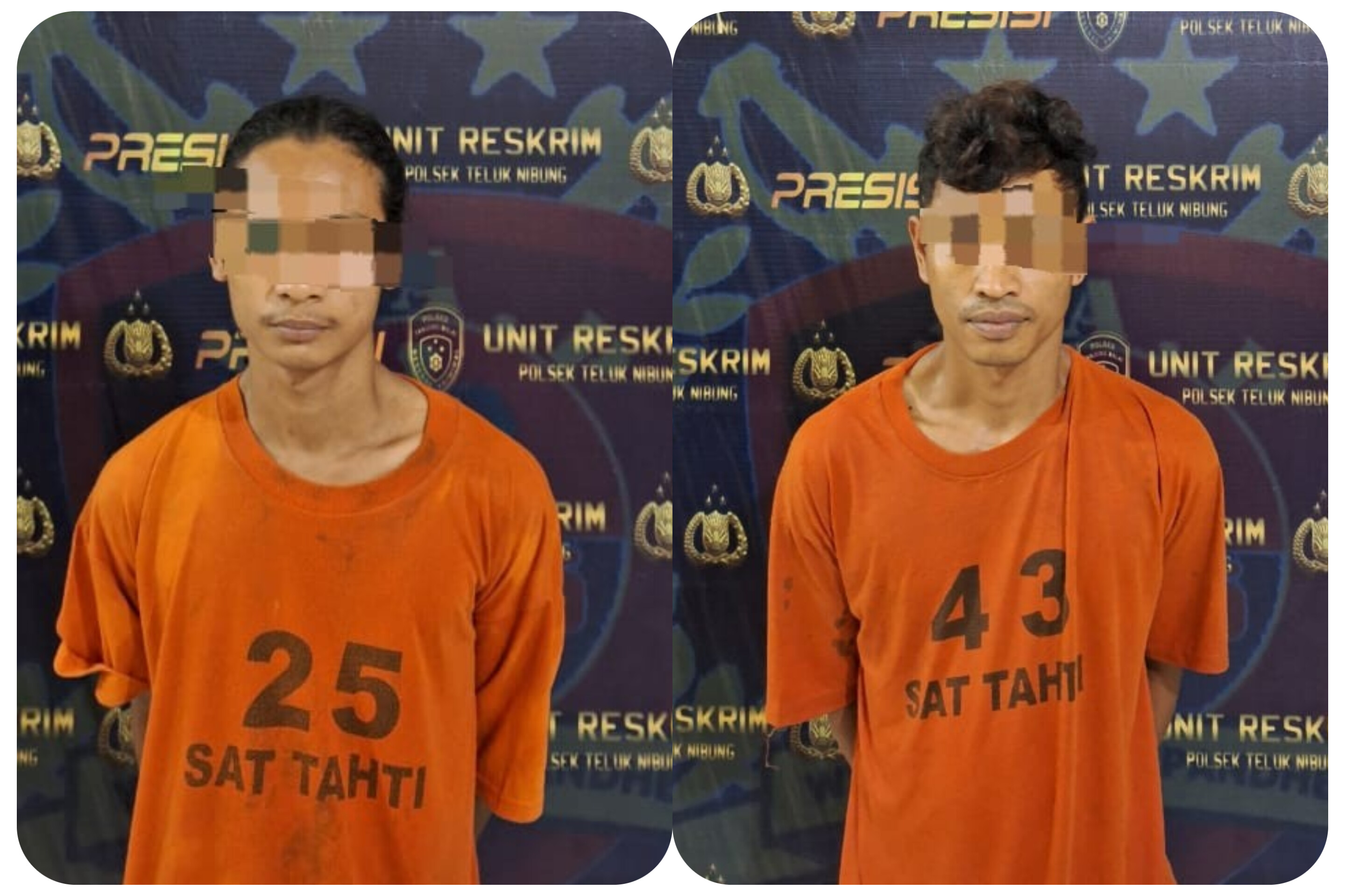 Dua pria tersangka pencuri peralatan kapal yang lagi sandar.