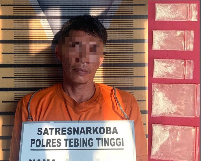 Pemilik 1, 73 gram sabu yang ditangkap Sat Resnarkoba Polres Tebingtinggi.