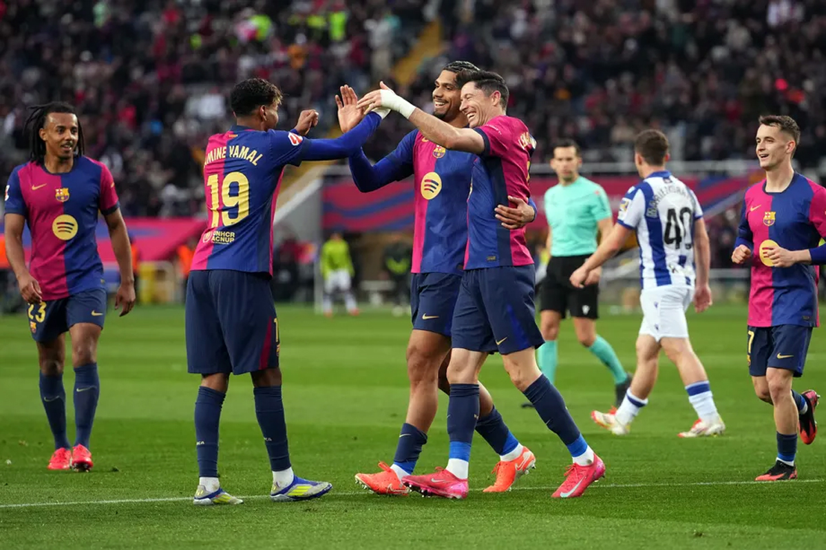 Barcelona meraih kemenangan telak 4-0 atas Real Sociedad dalam lanjutan LaLiga.