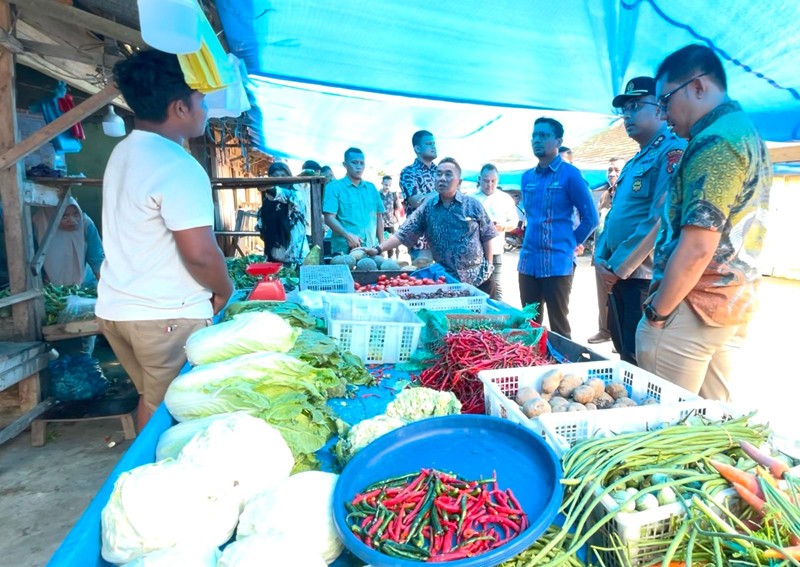 Bupati Labusel di Pasar Tradisional Kotapinang.