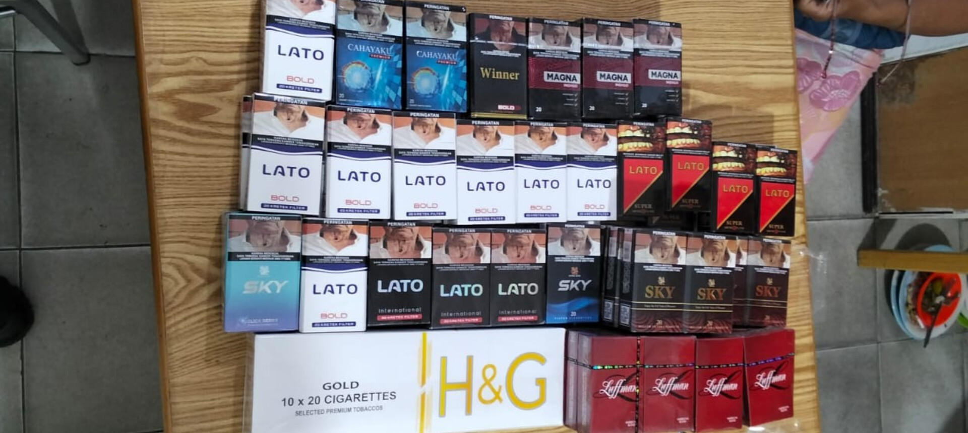 Rokok tanpa cukai yang disita.