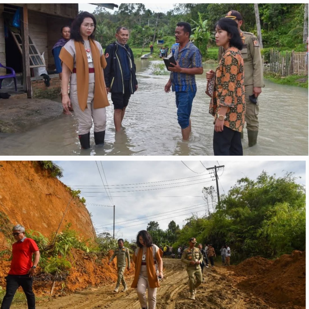Wakil Bupati Humbahas meninjau bencana tanah longsor dan banjir di Aek Sopang, Pakkat.