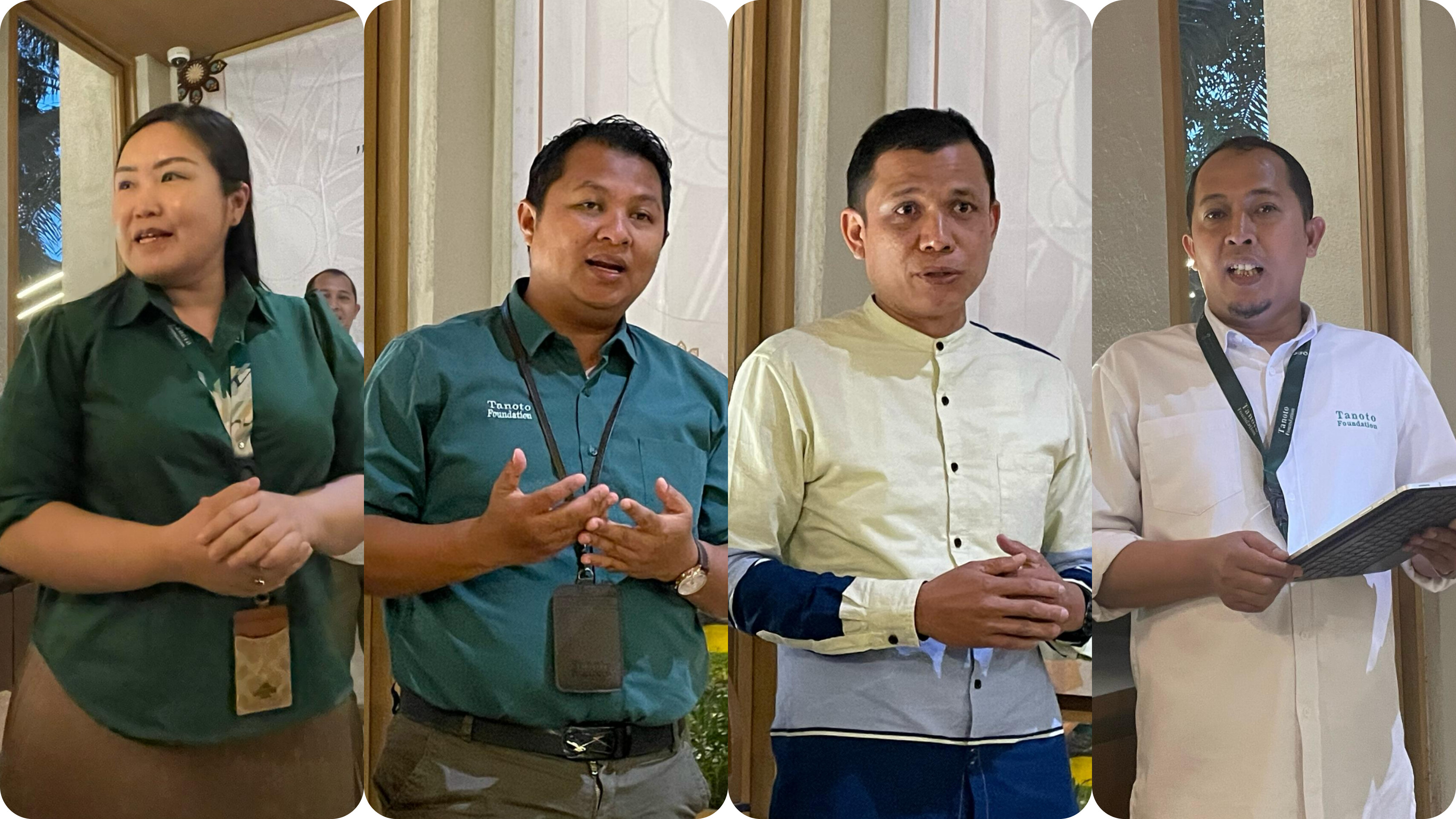Pihak Tanoto Foundation Sumut memaparkan program 2025. Ki-ka: Rosmina Salim, Bobby Widanto, Felly Ardan, dan Mutazar.