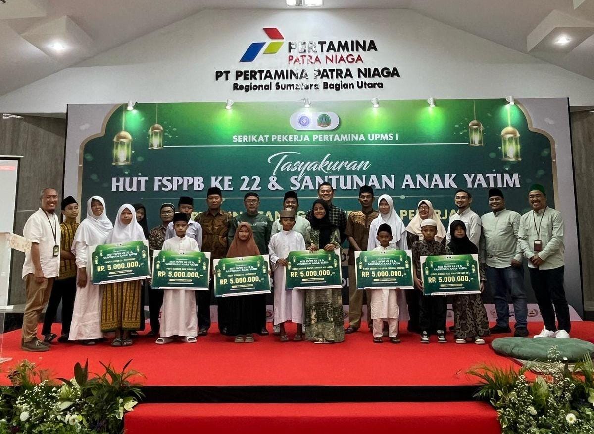 Federasi Serikat Pekerja Pertamina Bersatu (FSPPB) menggelar aksi sosial dengan memberikan santunan kepada anak yatim.
