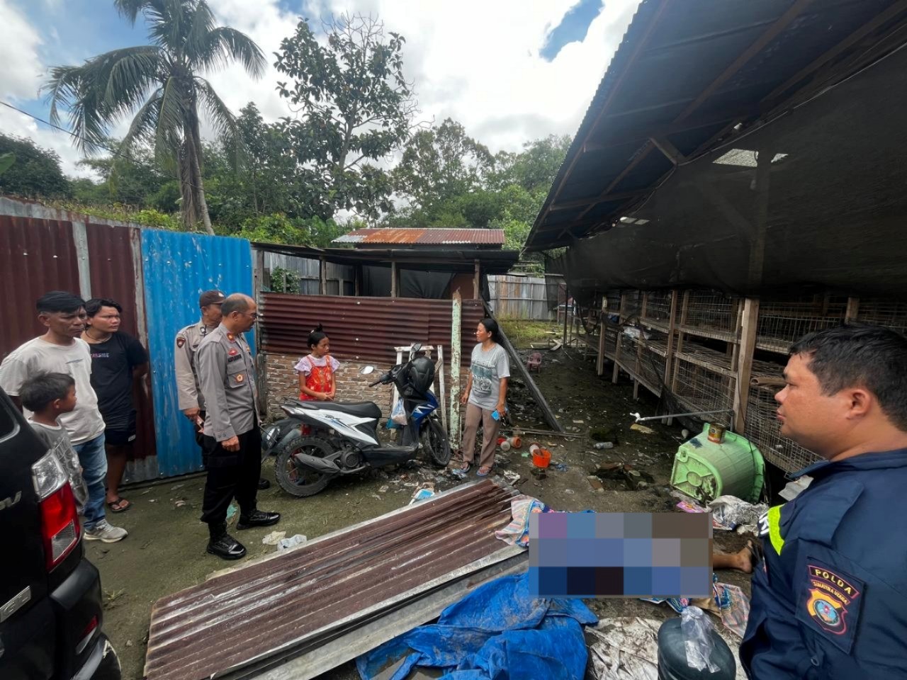 Lokasi kandang ayam tempat Gratia Sandro Saragih Napitu ditemukan meninggal dunia.