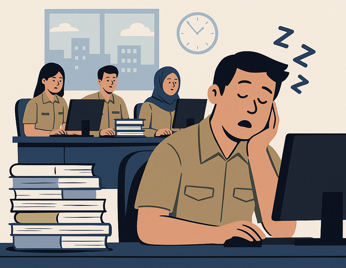 ASN malas kerja - Ilustrasi.
