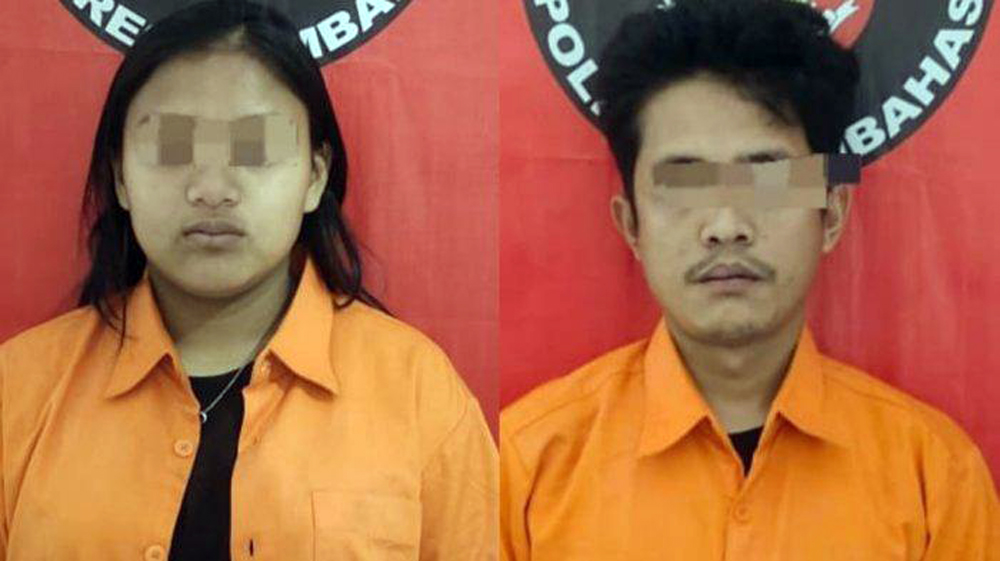 Tersangka SHM, seorang ART dan pacarnya MNS, ditahan atas kasus pencurian dengan pemberatan.