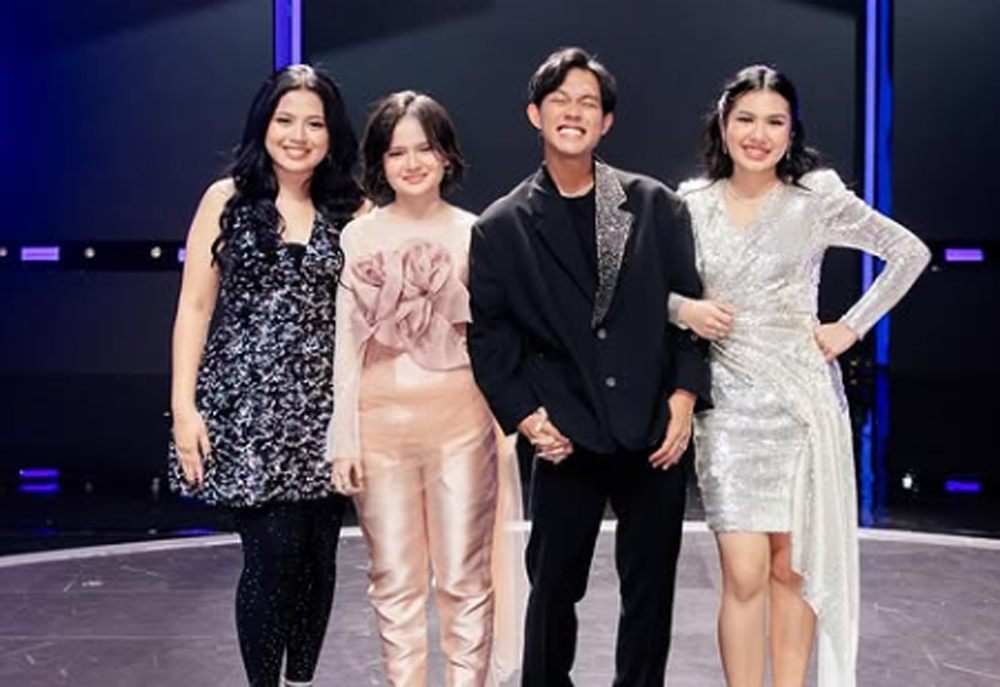Vanessa Zee bersama 3 kontestan lainnya yang lolos Indonesian Idol 2025 babak Spektakuler Show 10, Senin (21/4/2025) malam.