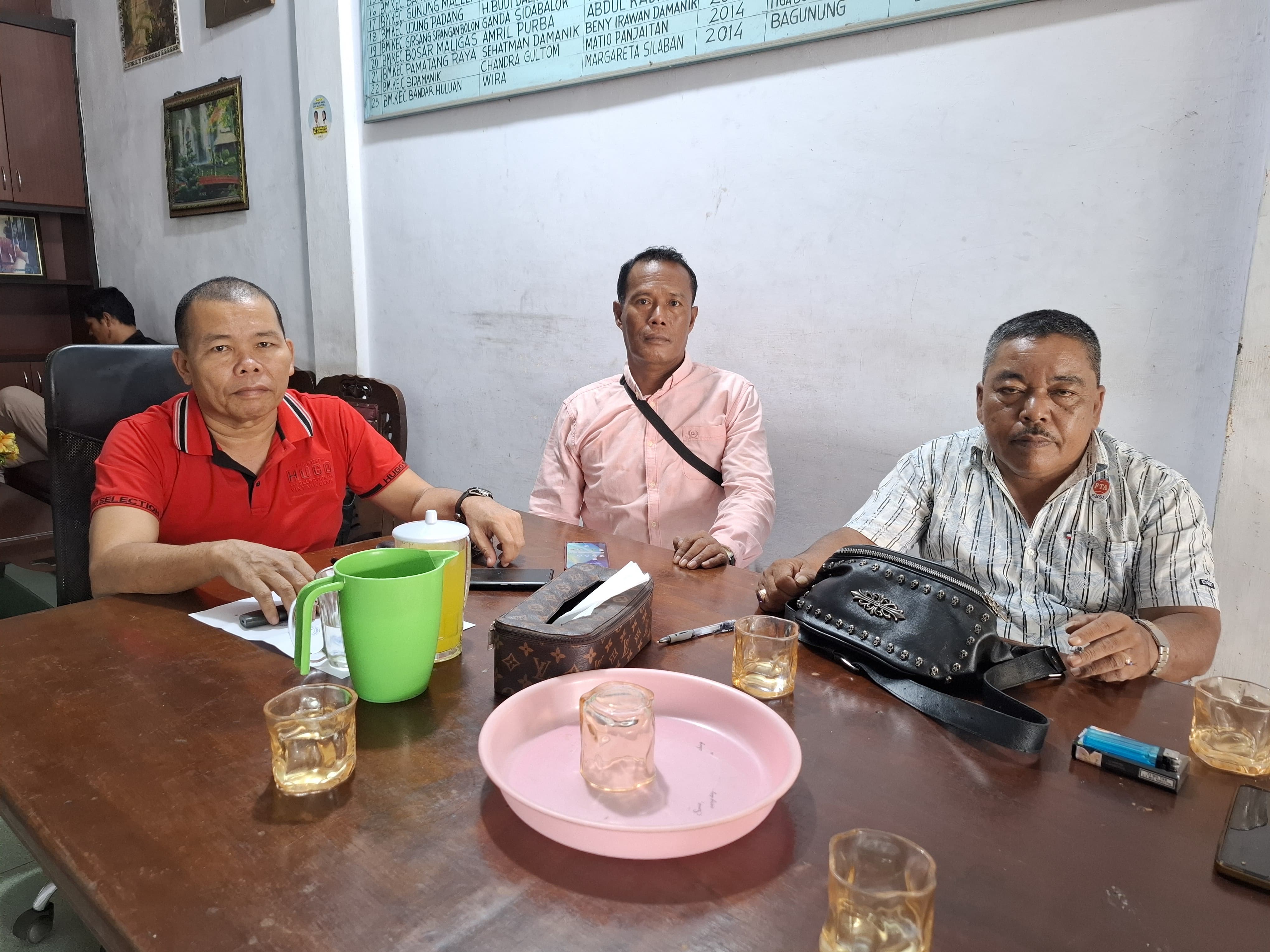 Ramlan Sinaga (Ketua Umum SBSI), Misliadi (Ketua Satgas SBSI), dan Liber Simanjuntak (Ketua DPC FTA SBSI Kota Pematang Siantar).