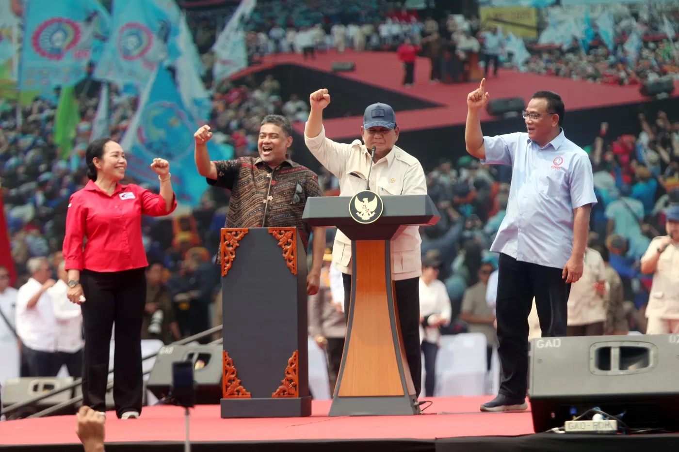 Presiden Prabowo Subianto melontarkan sejumlah janji-janji saat menghadiri perayaan Hari Buruh Internasional atau May Day 2025 di Lapangan Monas, Jakarta Pusat, Kamis (1/5).