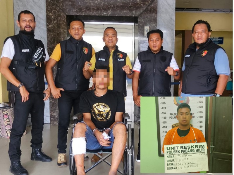 Pelaku curanmor yang berhasil ditangkap Tim Reskrim Polsek Padang Hilir.