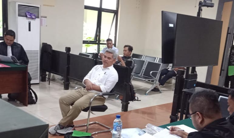 Sidang kasus perdagangan illegal sisik trenggilintg di Pengadilan Negeri Kisaran.