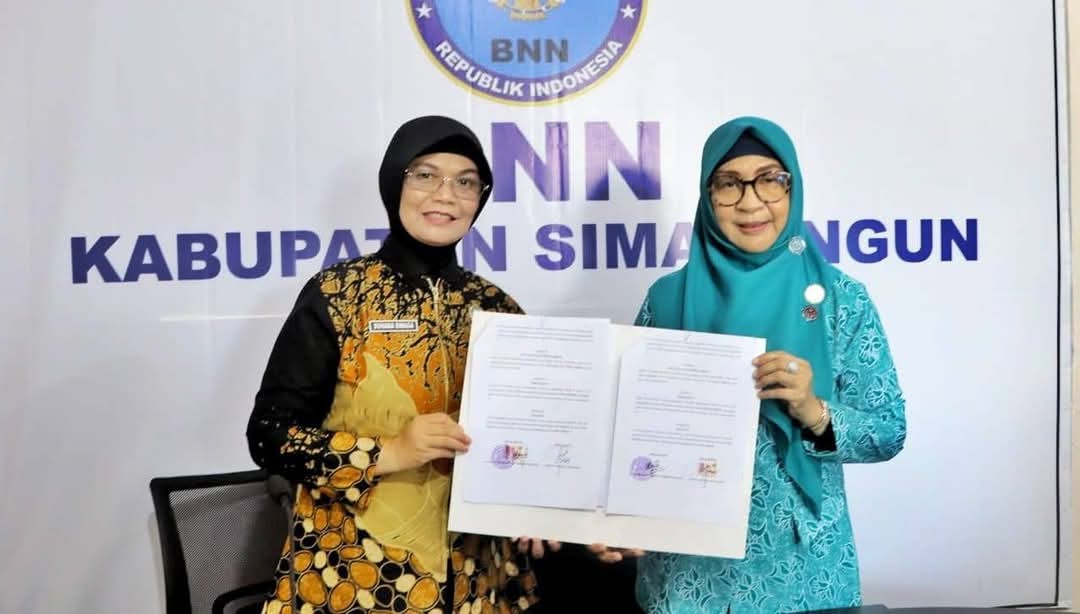 Penandatanganan kesepakatan TP PKK dan BNN Kabupaten Simalungun.
