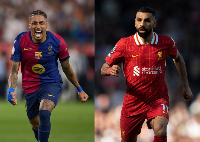 Raphinha dan Mohamed Salah.