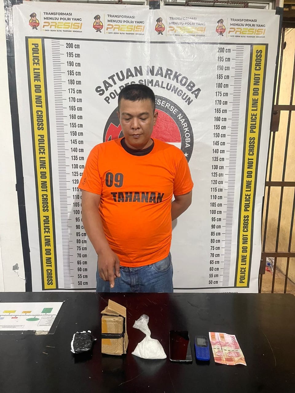 Indra Hermawan alias Acian, tersangka kurir sabu.