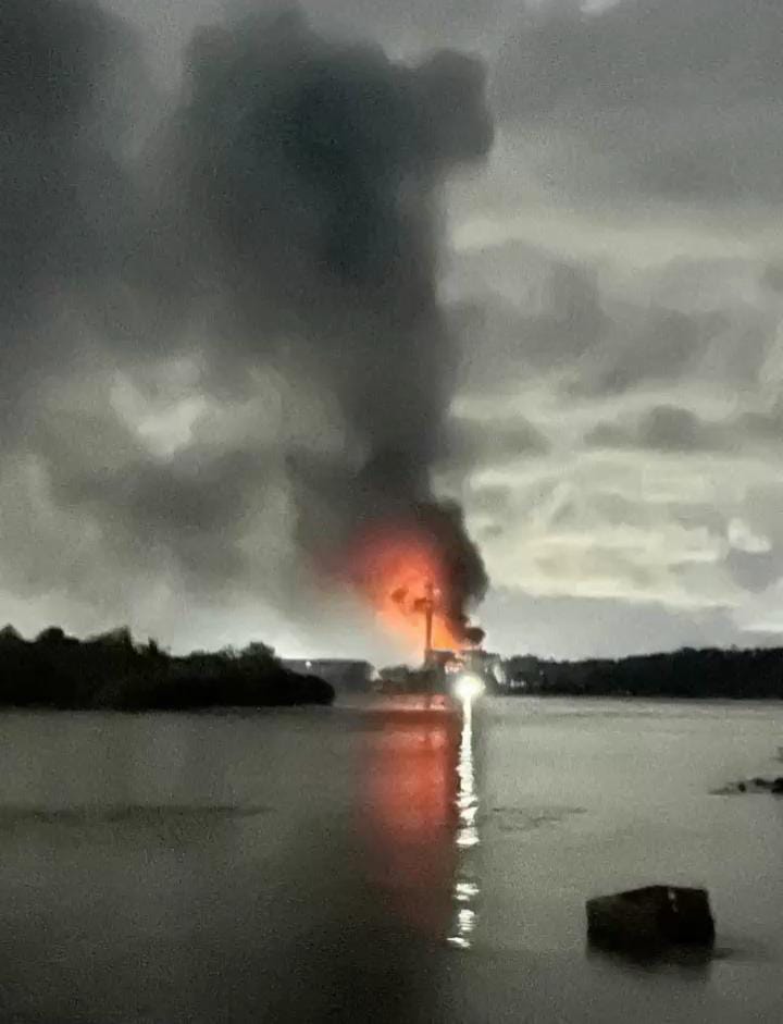 PLTU Labuhan Angin terbakar. (Foto: Istimewa)