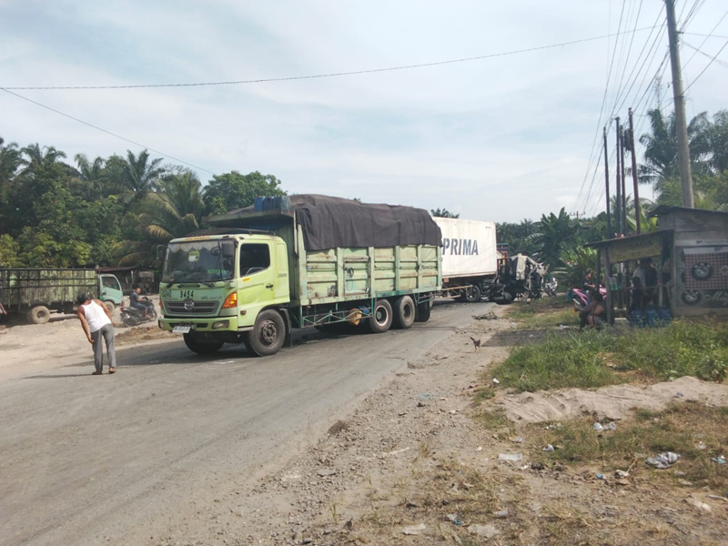 Truk yang mengalami kecelakaan.