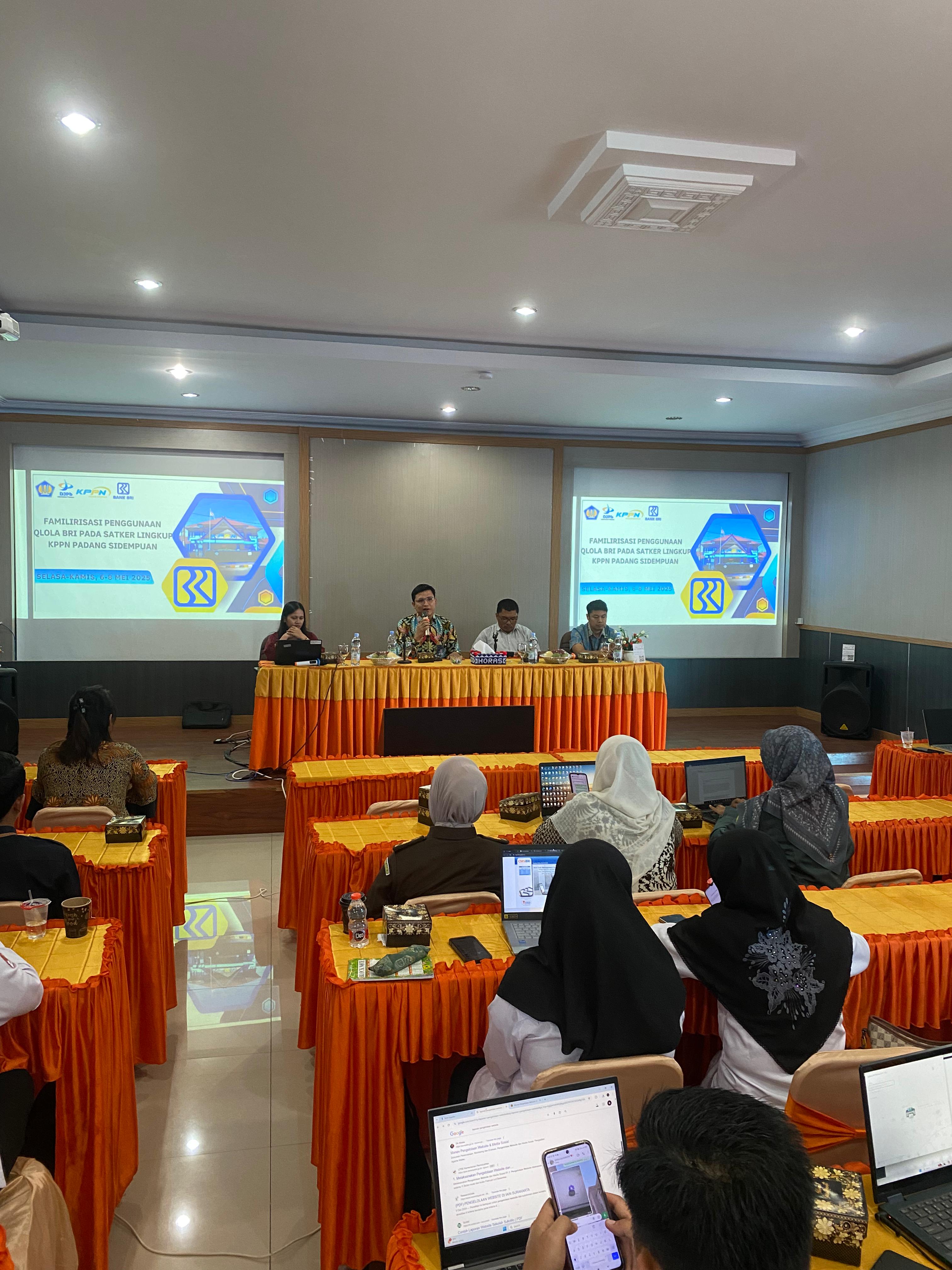 Suasana sosialisasi QLola Cash Management yang digelar BRI Padangsidimpuan bersama KPPN Padangsidimpuan dan Satker se-Tabagsel.