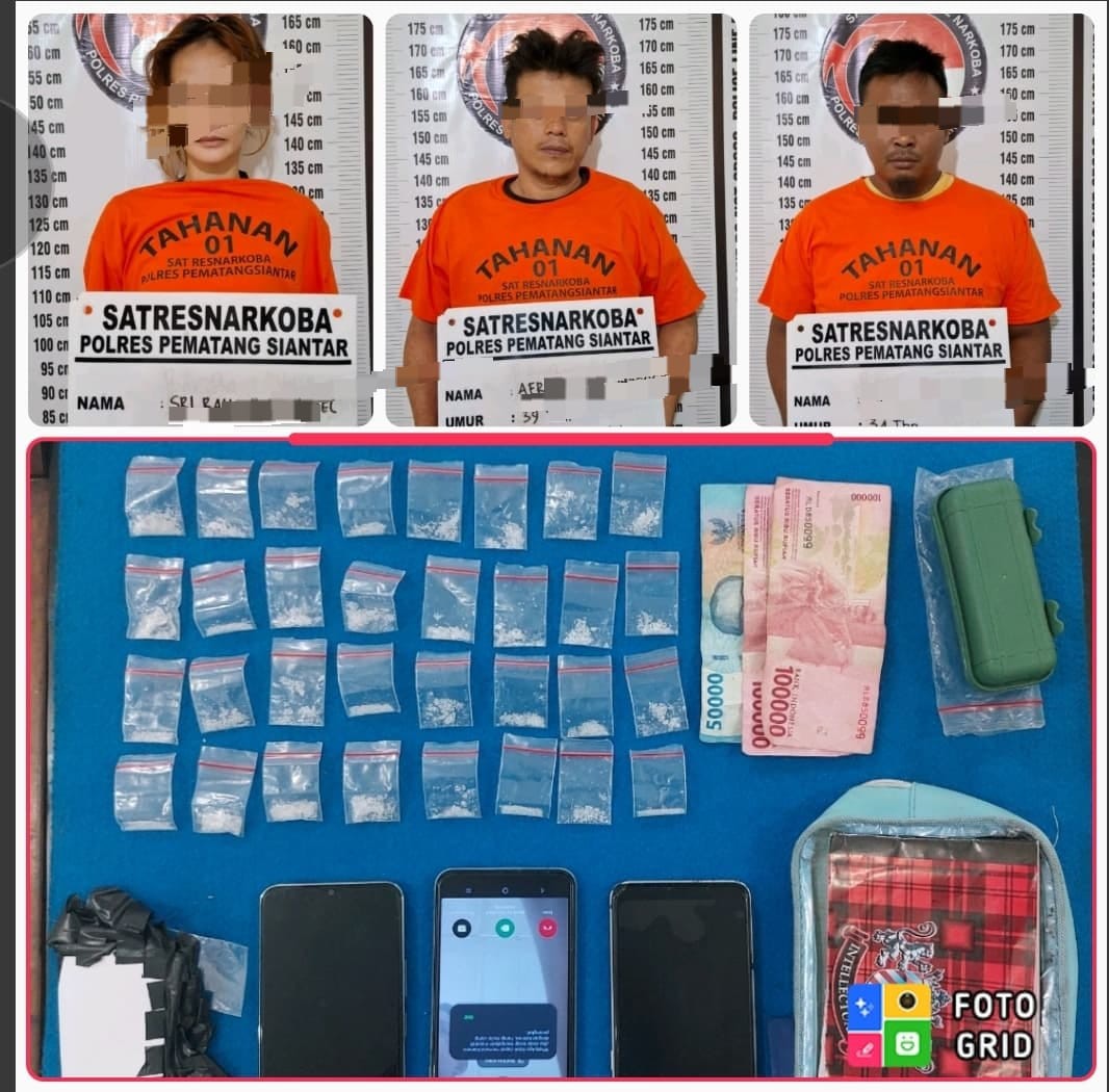 Tiga pengedar sabu-sabu yang ditangkap di kos-kosan.