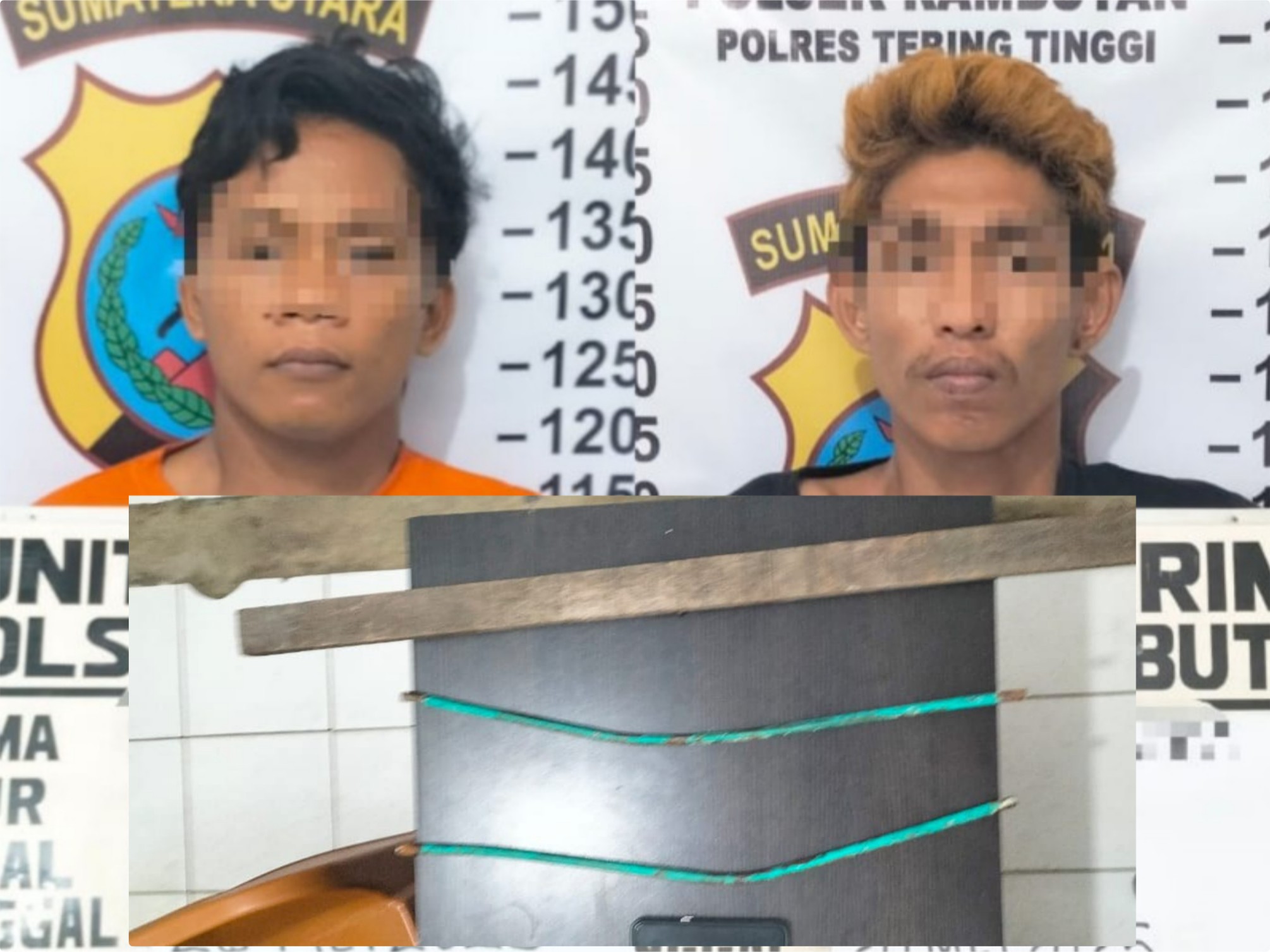 Kedua pelaku curat yang berhasil ditangkap Unit Reskrim Polsek Rambutan.