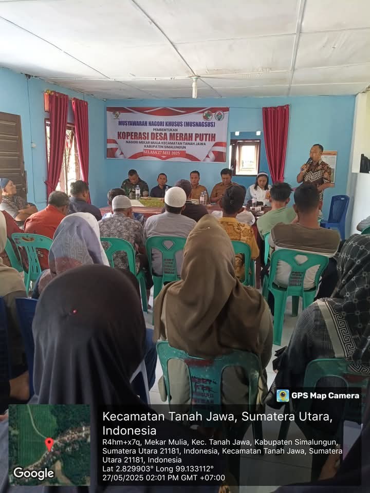 Pembentukan Koperasi Merah Putih di Nagori Mekar Mulia.