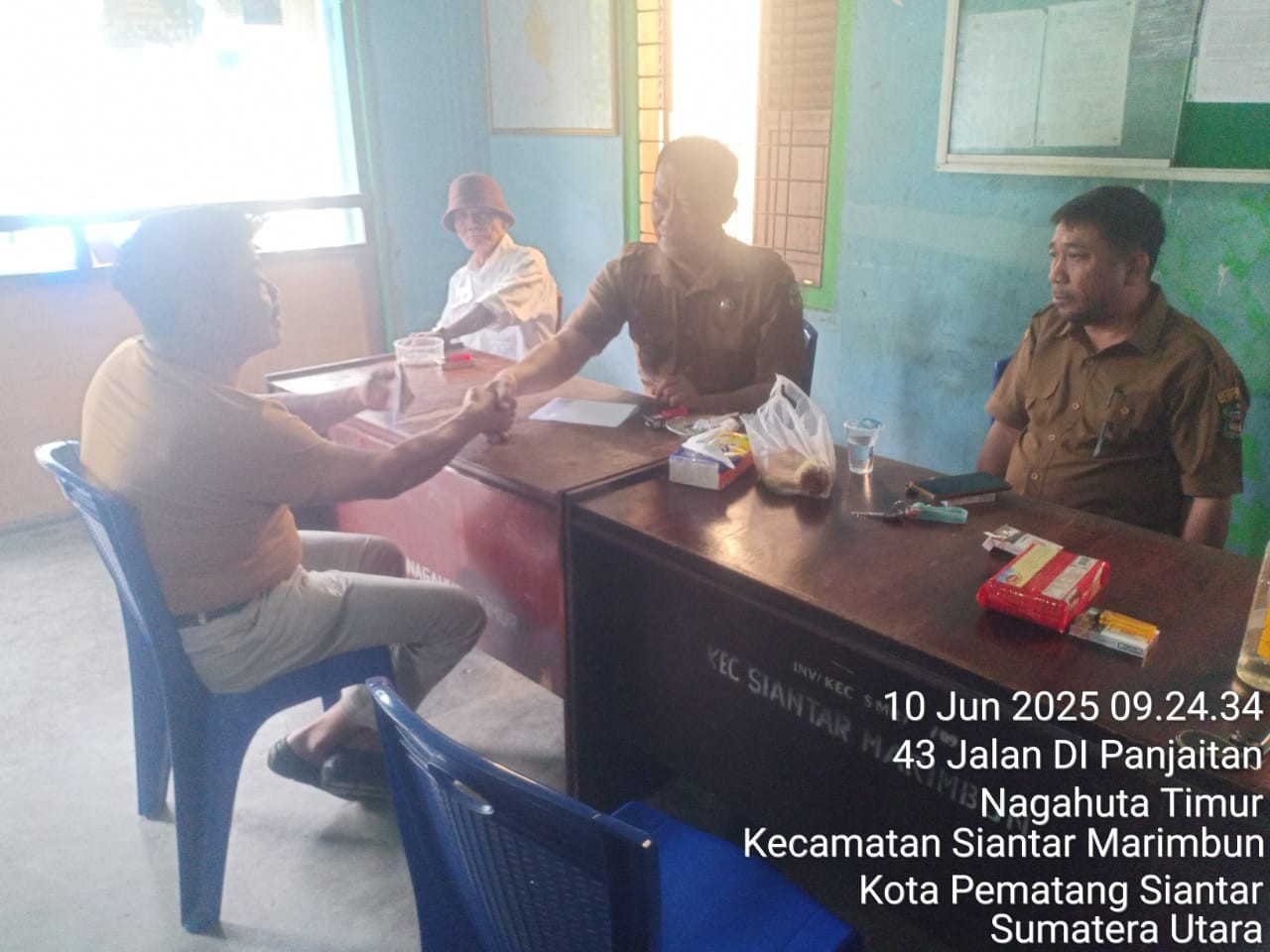 Penyelesaian kasus penggerebekan di Kantor Lurah Nagahuta Timur Kecamatan Siantar Marimbun.