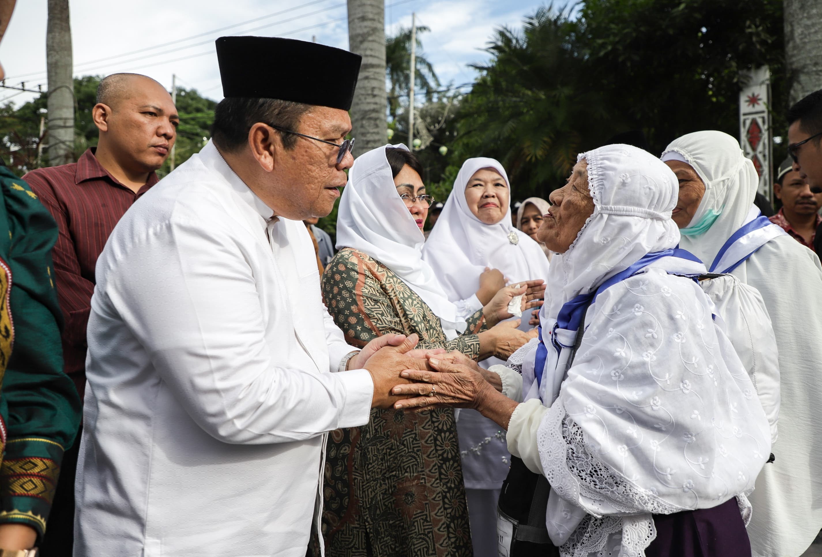 Penyambutan jamaah haji Kota Pematangsiantar.