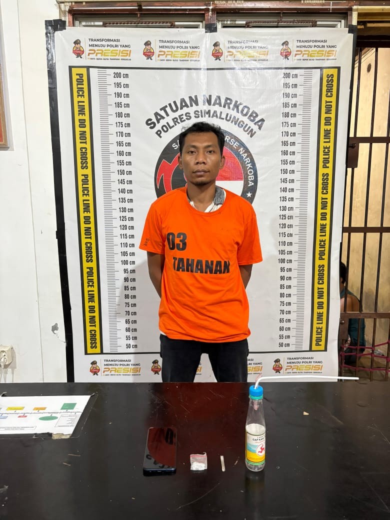 Indrawan alias Mandra, tersangka pengedar sabu.