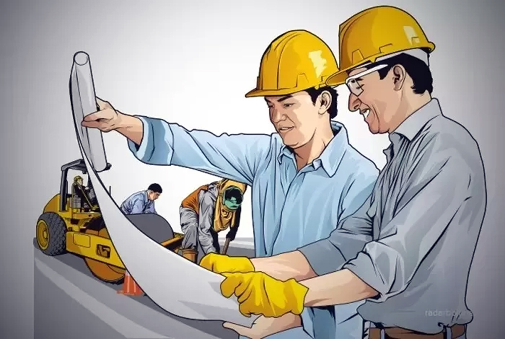 Proyek pembangunan kantor - Ilustrasi.