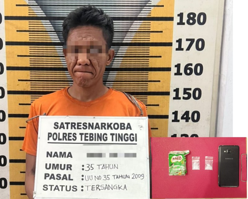 Pemilik 1,84 gram sabu yang ditangkap Polres Tebingtinggi.