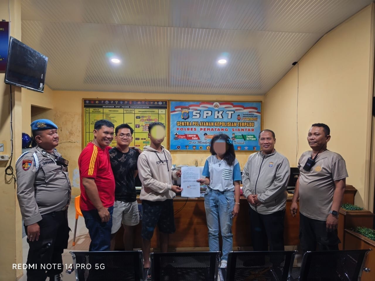 Pelaku dan korban penyekapan berdamai di kantor polisi.