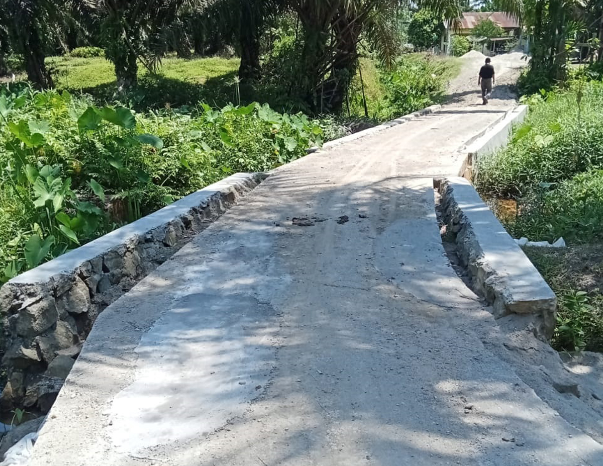 Proyek rabat beton di Dusun 4 Desa Ofa Padang Mahondang, Kecamatan Pulau Rakyat disoal oleh sejumlah kalangan.