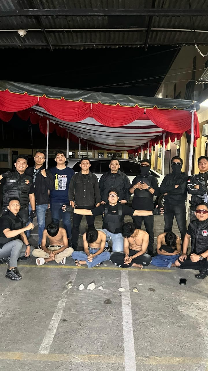 Empat remaja yang diamankan saat tawuran.