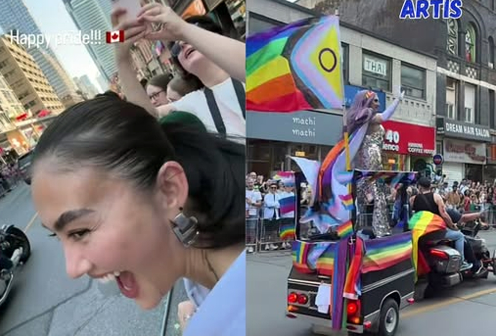 Agnez Mo menonton parade Pride di Amerika.