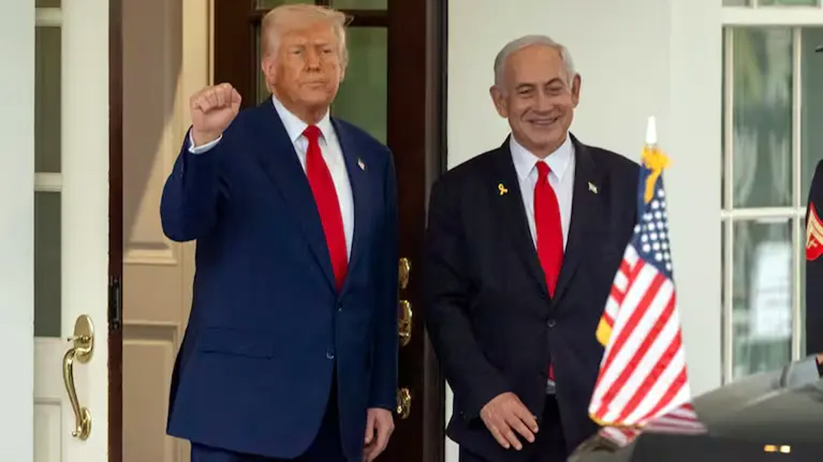 Presiden AS, Donald trump, dan perdana menteri Israle, Benyamin Netanyahu.