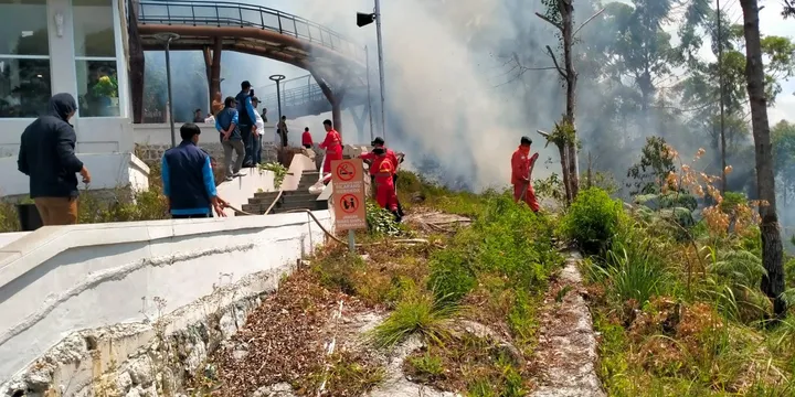 Kebakaran hutan di kawasan objek wisata Menara Pandang Samosir, telah mencapai 50 hektare.