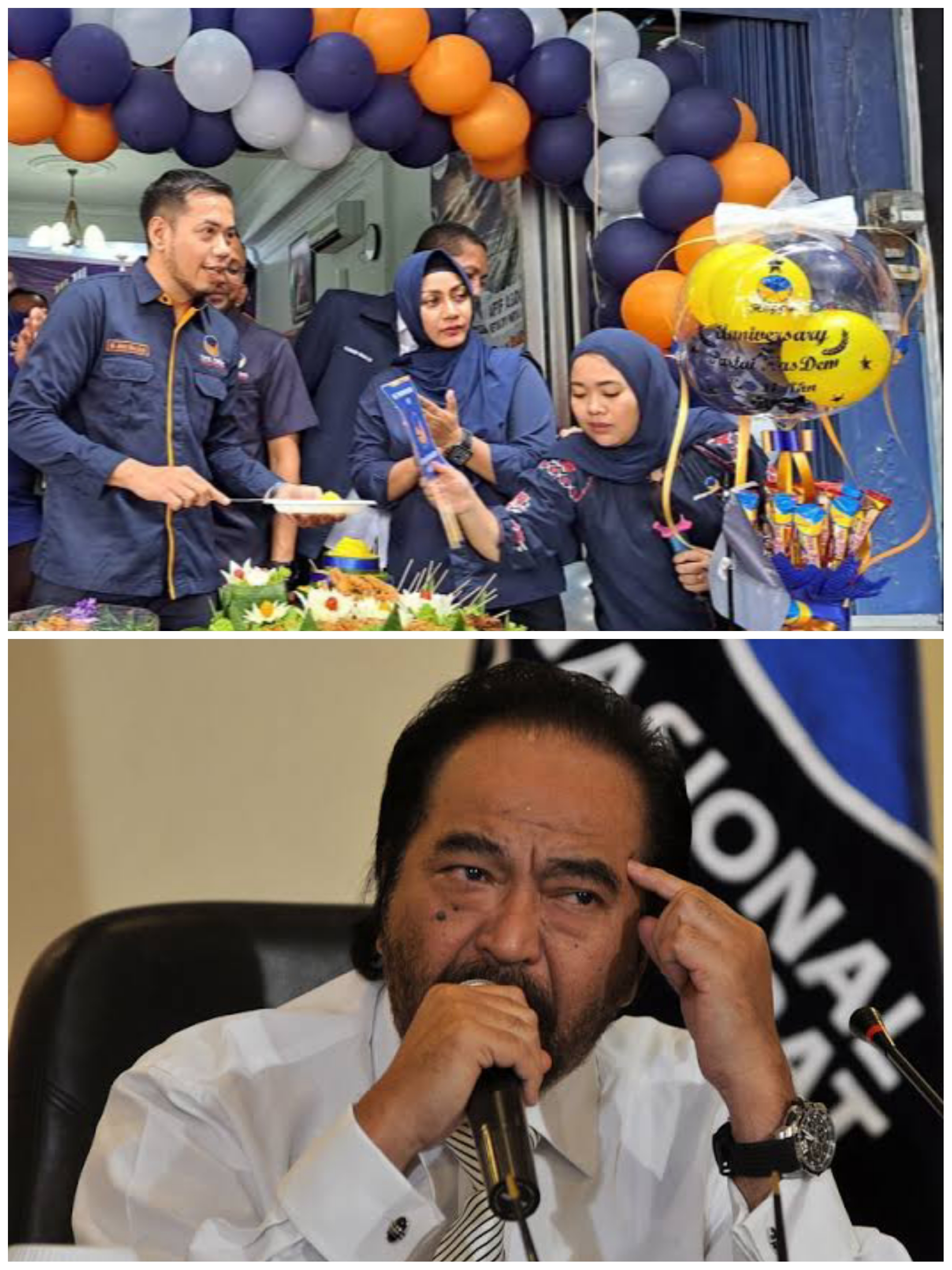 Kolase foto Ketua Umum DPP NasDem, Surya Paloh dan Sekretaris NasDem Medan, Rio Adrian Sukma.