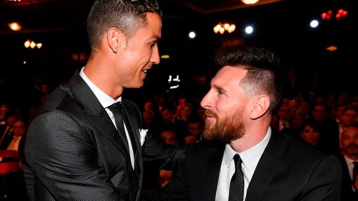 Lionel Messi bersama Cristiano Ronaldo.